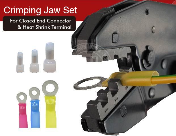 Heat Shrink Terminal,Closed End Connector,Wire Harness Tool,Automotive Crimping Set,Professional Electrical Tool,Quick Change Crimper,Ratchet Crimping Tool,Interchangeable Crimping Jaws,Butt Connector Crimper,licrim,Hsun Wang