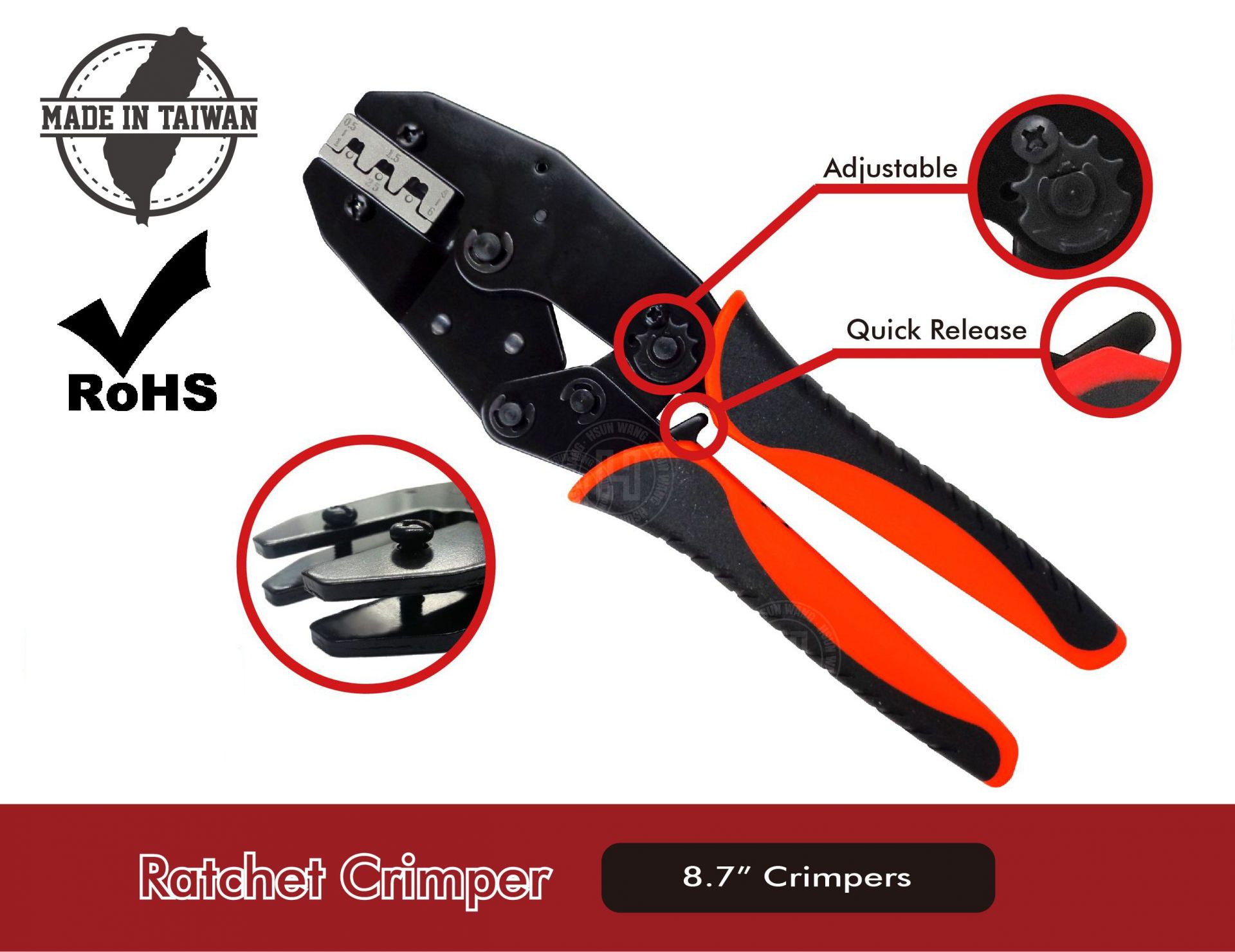 Q07196KEH5-Jaw-Waterproof-crimp-crimping-crimp tool-crimping tool-crimp wire-ferrule crimp-ratchet crimp-Taiwan Manufacturer-hsunwang-licrim-hsunwang.com