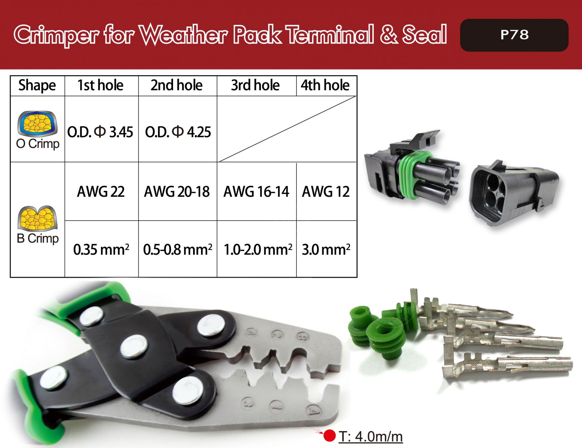 P78196KE-weatherpack-weatherpackconnectors-waterproofconnectors-taiwancrimpingtool-TaiwanManufacturer-licrim-hsunwang.com